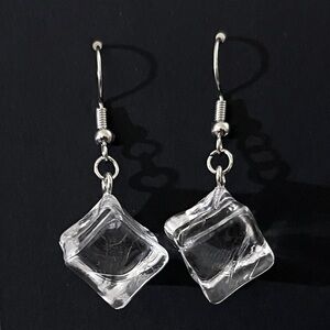 3D Ice Cube Dangle Earrings